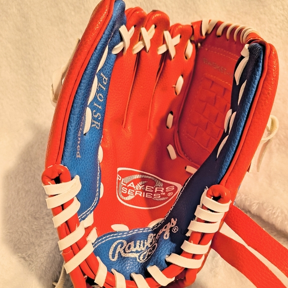 Rawlings Players Series Red White And Blue Kids T Ball Glove - Picture 3 of 6
